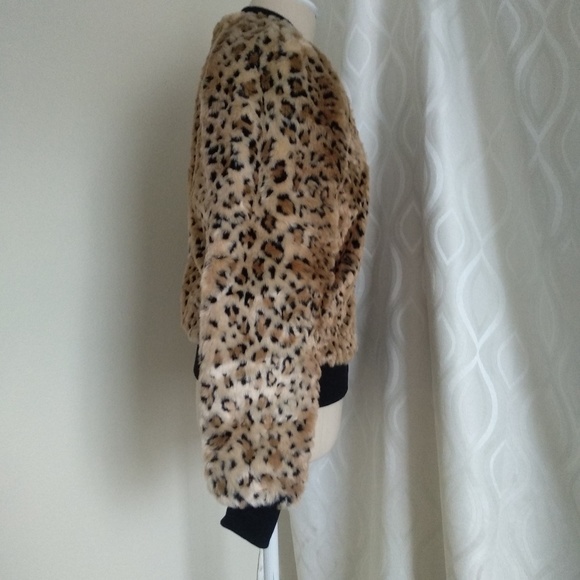 RACHEL Rachel Roy Faux-Fur Bomber Jacket Used - Picture 3 of 5